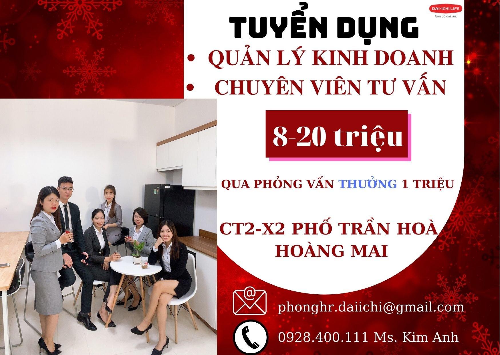 TUYỂN DỤNG QUẢN LÝ KINH DOANH VÀ CHUYÊN VIÊN TƯ VẤN